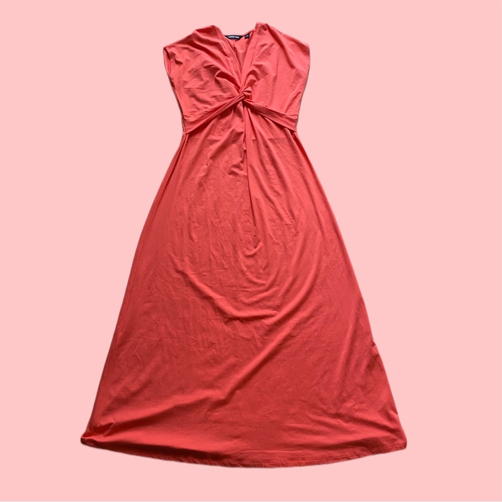 Lands end coral maxi dress size medium
